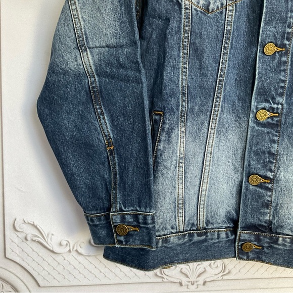 Sandrine Rose FREE PEOPLE “Not Yours” l’artiste Denim Jacket Women’s Medium New - Picture 3 of 7
